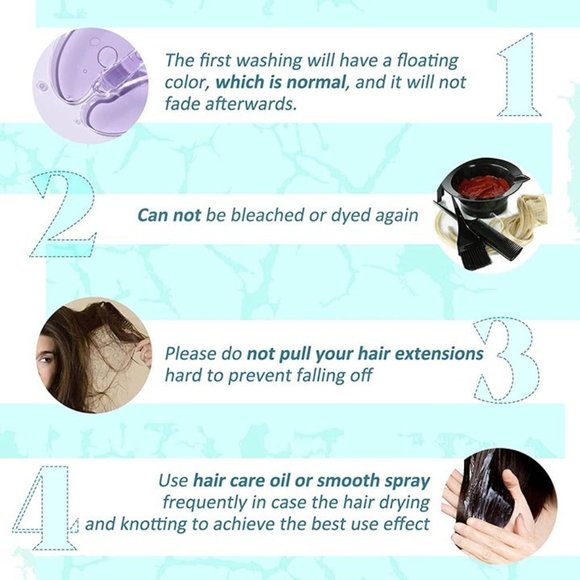 16" 100% Human Hair Clip In Extensions 5pcs 25g HOT PINK - Picture 5 of 9